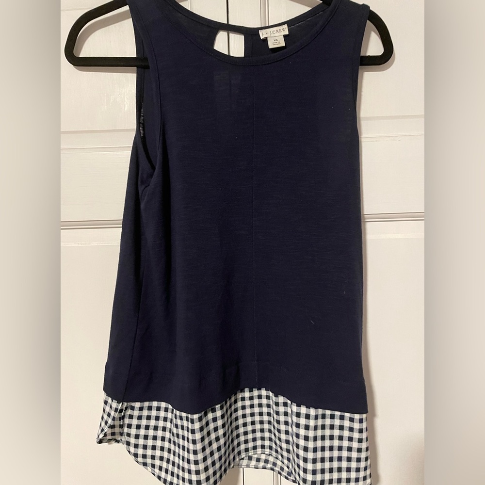 J crew sleeveless navy blue tank top